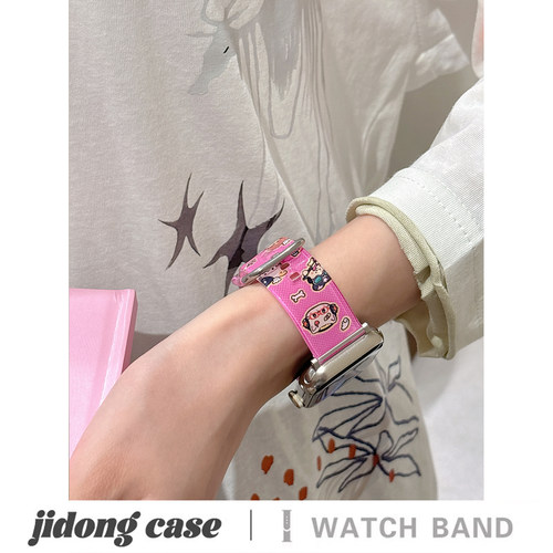 适用iwatch11苹果手表applewatch10表带s9可爱卡通炸毛小猫透明s8运动透气s7Ultra23新款45SE6女款S9情侣小众 - 图3