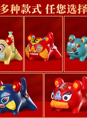 老虎可爱摆件虎年吉祥物手机支架装饰桌I面创意本命年老虎汽车摆