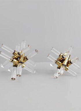 现代简约压克力金属交叉棒几何艺术摆件电视柜玄关客厅Z桌面装饰