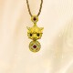 Traditional gold-plated silver red diamond Pixiu pendant