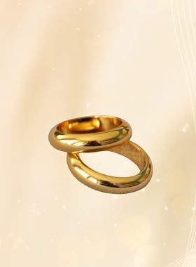 金包银泥鳅背素戒闭口实心情侣对