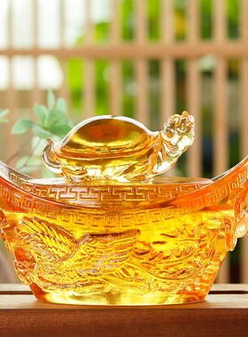 琉璃龙龟元宝摆件m中式客厅桌面摆放居家装饰工艺品乔迁开业送礼