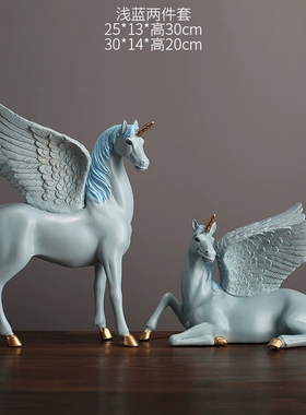 创意神话独e角兽飞马摆件北欧风格客厅电视柜酒柜桌面手工艺装饰