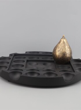 新现代创意黑色洞洞果盘创意家居艺术饰品L客厅样板间桌面摆饰摆