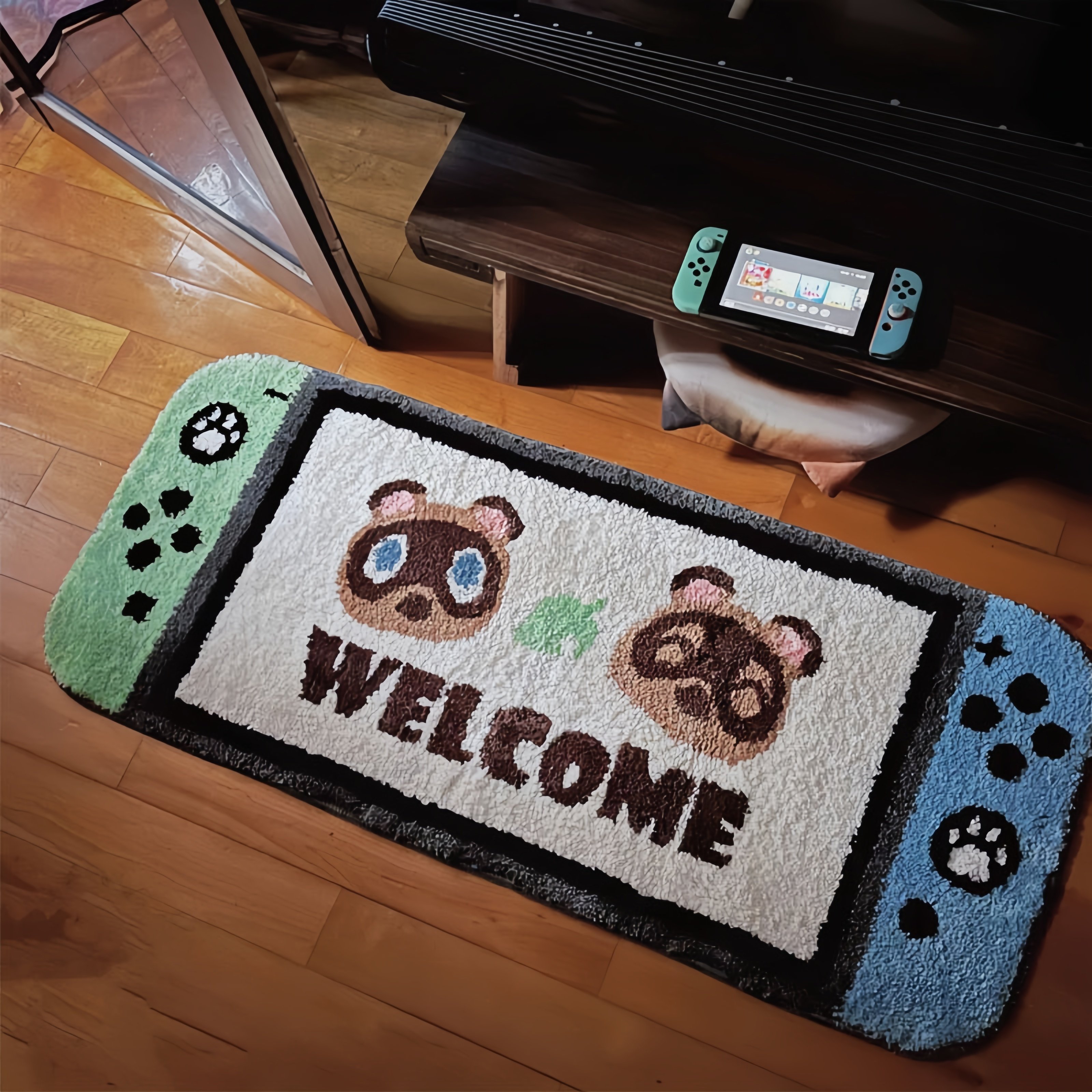 卡通Switch游戏机造型毛绒床边毯卧室飘窗毯仿羊绒地毯家用装饰毯,淘宝优惠券,粉丝福利购,淘宝优惠卷