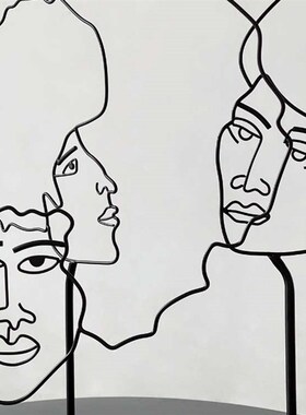 摆件酒店玄关现代摆放金属糖人创意设F计电视柜宿桌面装饰物民简