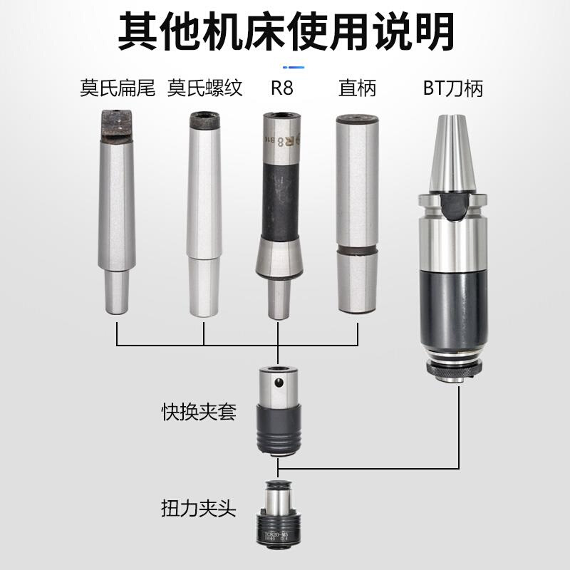 GT24-31柄TC820柔性攻丝夹头扭力过载保护电动攻丝机快换丝锥夹套 - 图2