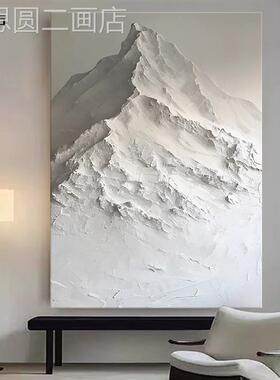 画雪峰意式极简理纯手绘油画肌客关厅装饰高级玄沙发挂画现代壁画