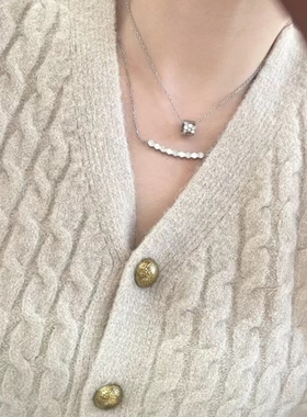 尚美铂爵18k金蜂巢波浪锁骨链