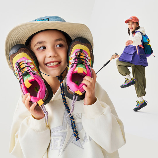 Smipu children's autumn and winter sports shoes plus velvet cotton shoes