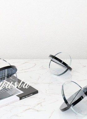 简约现代轻奢水晶杨桃摆件家居软装饰品样板房间S书房玄关桌面摆