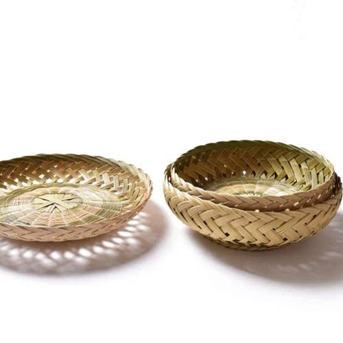 韩国直邮honeyjubu同款手工竹编K篮筐洗菜盆沥水笸箩甜品托盘 - 图3