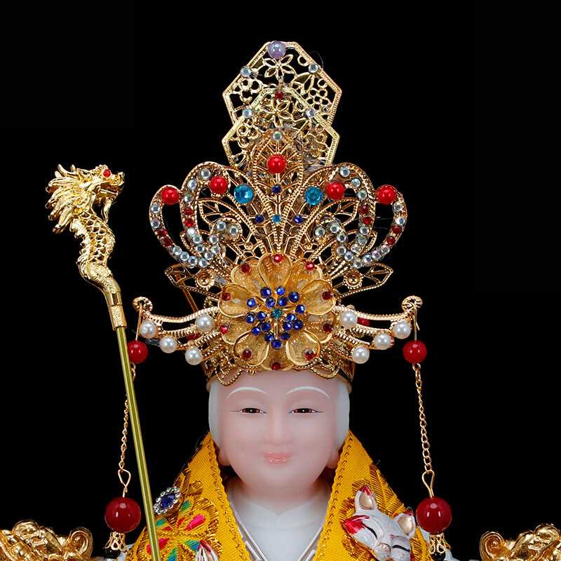 黑妈妈泰山奶奶王母娘娘凤冠观音帽子神明佛像帽神像三凤帽冠头饰-图1