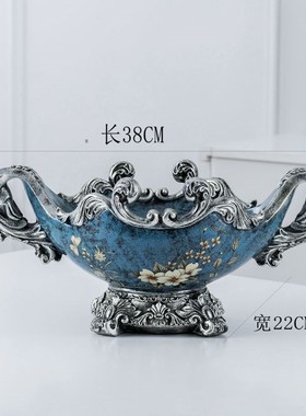 欧式复古客厅环保树脂果盘果篓意式轻奢个性茶几R摆件美式创意实