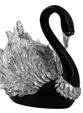 轻奢风黑天鹅情侣摆件北欧高档家居客厅电视柜装饰品乔迁结婚礼物