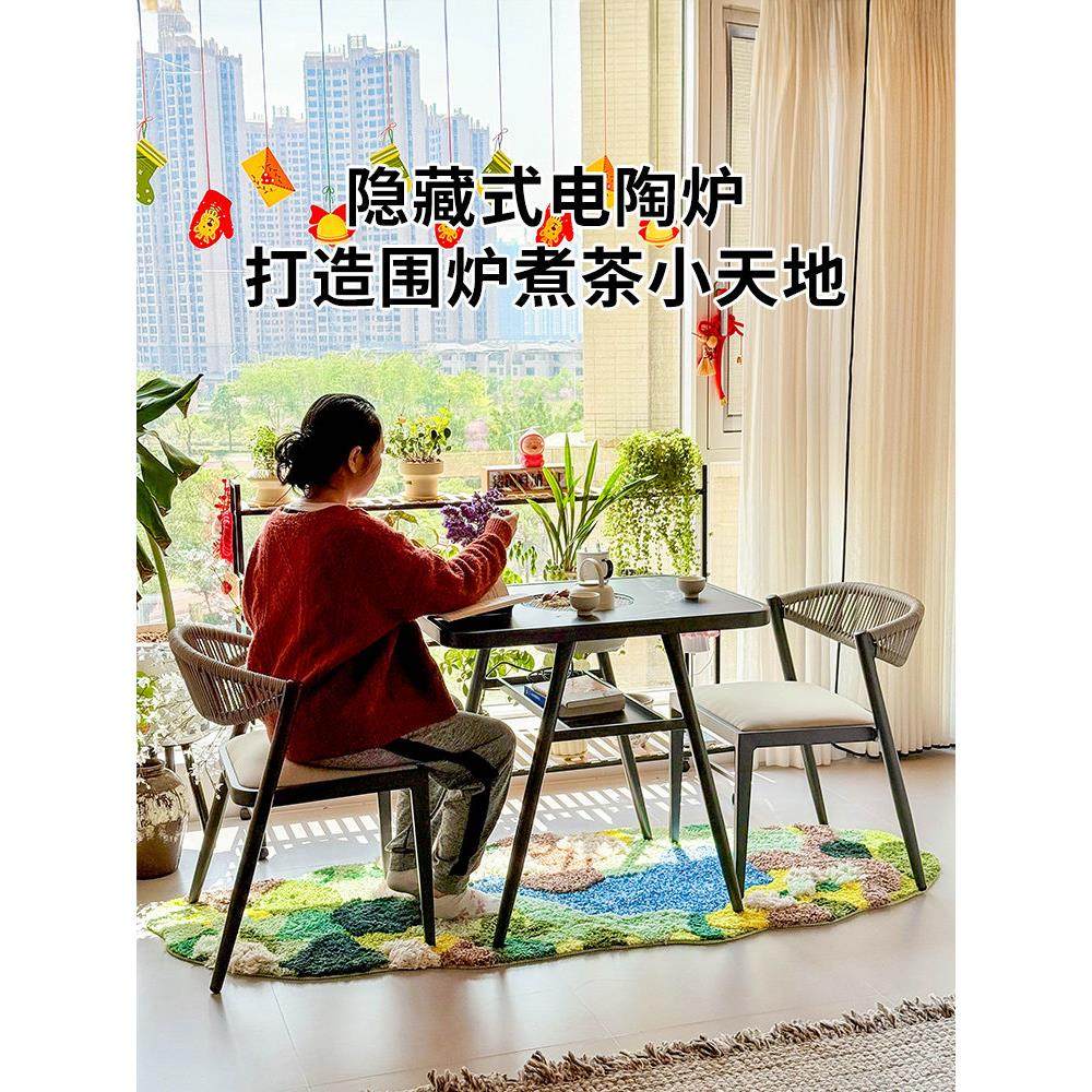 紫叶阳台2025新餐桌和椅子家庭小公寓茶几组合炉茶几多功能餐桌,淘宝优惠券,粉丝福利购,淘宝优惠卷