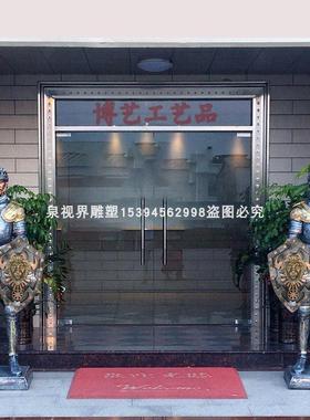 大型欧式迎宾罗马盔甲武士人物雕像别墅酒吧门厅庭院装饰花园摆件