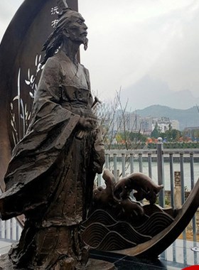 铸铜屈原雕塑玻璃钢校园爱国主题诗人雕塑公园广场U学校景观铜雕