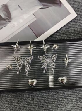 洞洞鞋配饰高级感鞋扣配件电镀蝴蝶四芒星装饰甜美可爱学院风潮女