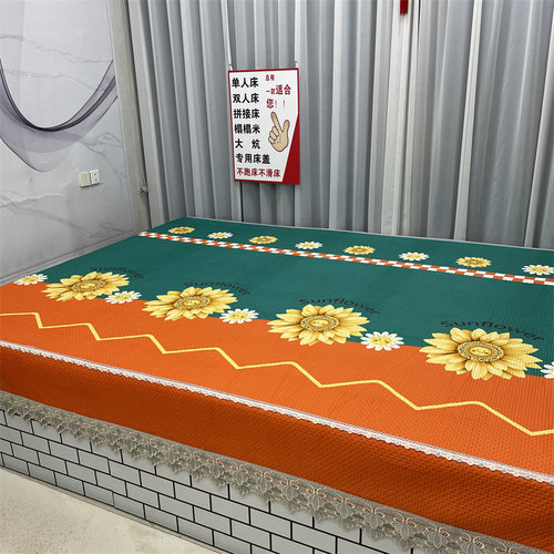 花边多功能四季床盖炕盖三层夹棉榻榻米双人床单农村炕垫双面铺盖 - 图2