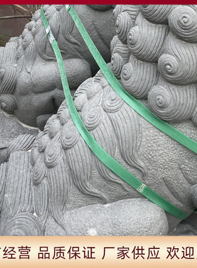 花岗岩石雕狮子雕塑大厦大门芝麻白北京狮子一对雕像瑞兽招财摆件