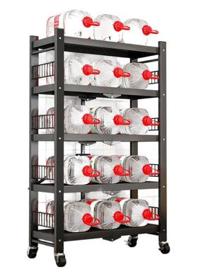 厨房折叠置物架落地多层微波炉烤箱收纳架免安装货架锅具锅架