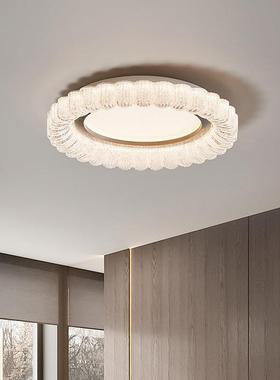 意式极简卧室吸顶灯现代简约全光谱轻奢护眼奶油风主卧房间吸顶灯