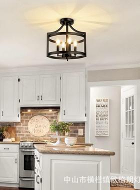 热销铁艺分子吊灯轻奢风美式灯具卧室餐厅灯