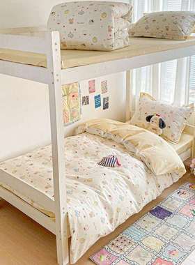 学生宿舍三件套60支长绒棉床上三件套全棉纯棉春夏小清新被套床笠