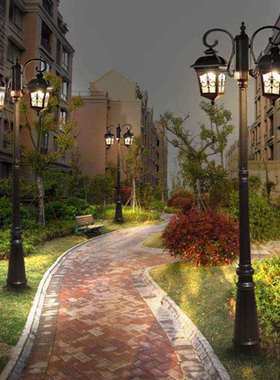 庭院灯可定小区路灯户外LED道路公园杆子花园别墅草坪欧式庭院灯