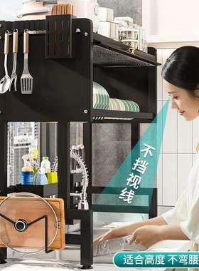 家用防尘厨房置物架筷子篓碗碟水槽架厨房收纳柜碗碟沥水防尘架