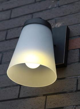 带光感应户外防水壁灯简约现代室外防雨铝材庭院灯过道走廊灯