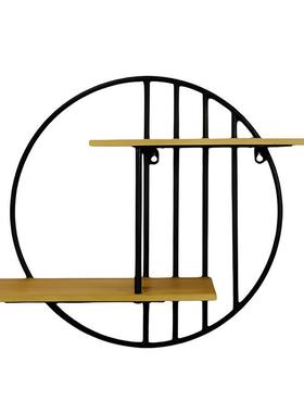 铁艺墙上置物架客厅墙壁实木装饰架隔板卧室上墙壁挂书架装饰收纳