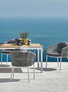 北欧户外桌椅别墅花园庭院休闲藤椅组合室外民宿景区露台藤编家具