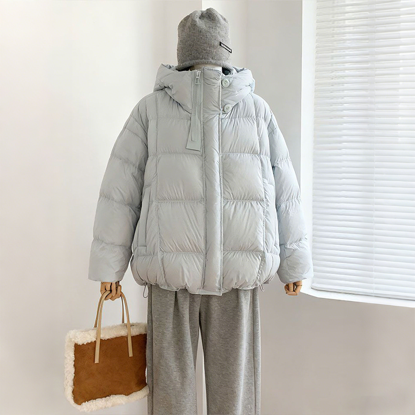 大码女装胖mm韩系高级感百搭灰色连帽棉服宽松加厚保暖棉袄外套潮,淘宝优惠券,粉丝福利购,淘宝优惠卷