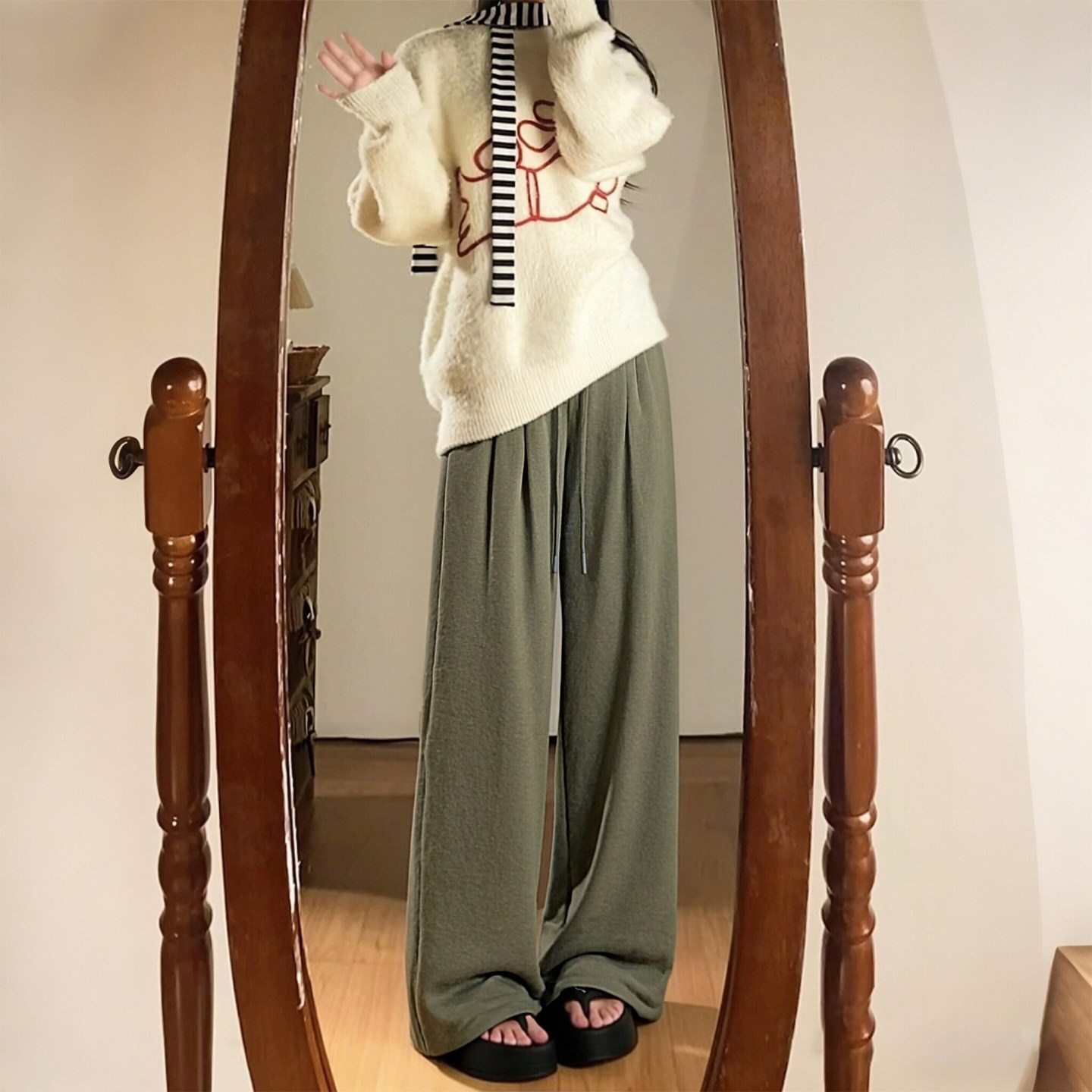 300斤大码女装胖mm韩式休闲风阔腿裤女高腰显瘦垂感百搭休闲裤子,淘宝优惠券,粉丝福利购,淘宝优惠卷