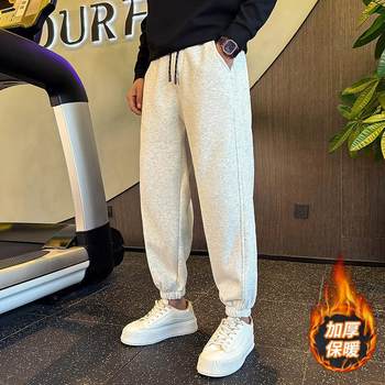 Men's floral gray sweatpants spring and autumn sports pants spring men's pants 2024 new harem pants loose casual pants