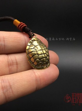 极速实心黄d铜富甲天下挂件全铜迷你乌龟壳铜龟壳子吊坠钥匙扣