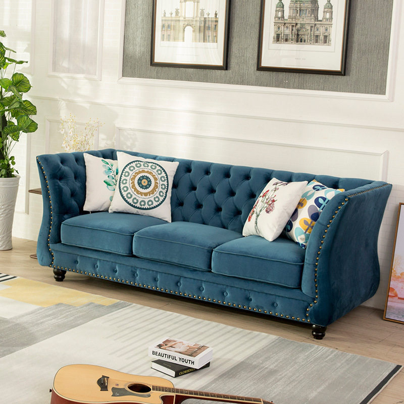 美式乡村ins轻奢丝绒布艺沙发美式简约单双三人位沙发现代小户型,淘宝优惠券,粉丝福利购,淘宝优惠卷