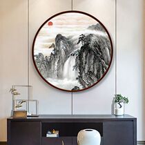 New Chinese Round Landscape Hang Painting Zen water ink décoration peinture Xu Day Dongsheng Greeting Guest Pine Living Room Xuanguan Wall Painting