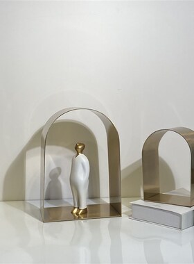 现代简约轻奢几何金属拱形门型摆件家居样板O房软装饰品立体摆件