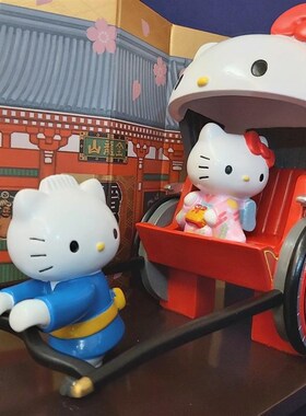 高21x长25公分Hello ykitty 雷门浅草陶瓷波丽人力车公仔