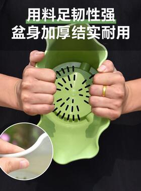 加厚款荷叶边树脂花盆塑料阳台高颜值透气控根新款大号精致盆绿植