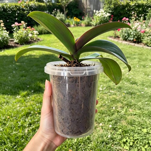 奶茶杯蝴蝶兰花盆半水培兰花专用盆套盆绿植盆栽闷养塑料花盆家用 - 图0