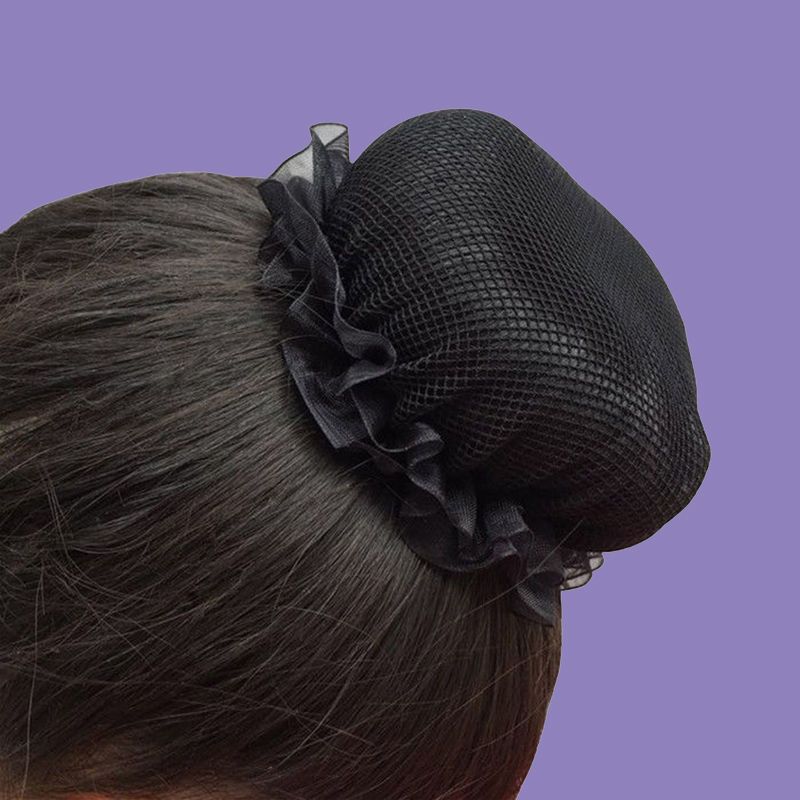 盘发网兜儿童扎丸子头饰高弹舞蹈考级演出隐形汉服装发网兜 - 图2