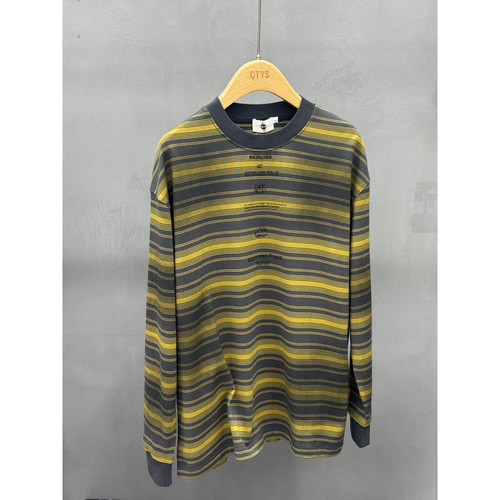 秋上新休闲条纹圆领套头百搭长袖T恤 - 图2