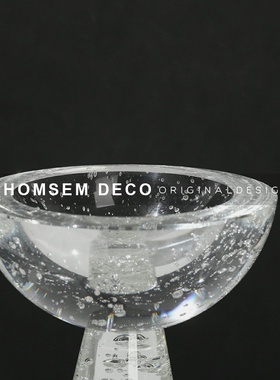 简约现代软装f饰品气泡水晶杯摆件样板房间售楼处客厅玄关餐桌摆