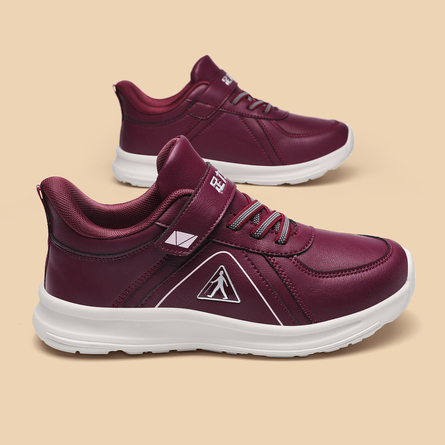 足力健官方旗舰店老人鞋正品妈妈春季健步休闲软底防滑皮面散步女,淘宝优惠券,粉丝福利购,淘宝优惠卷