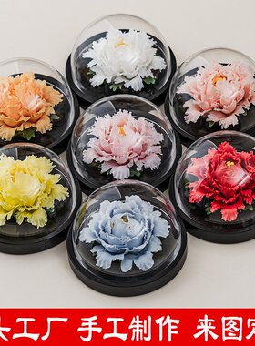 手工牡丹花礼物跨境工艺品车载香薰摆件高级感小众陶瓷花伴手礼品