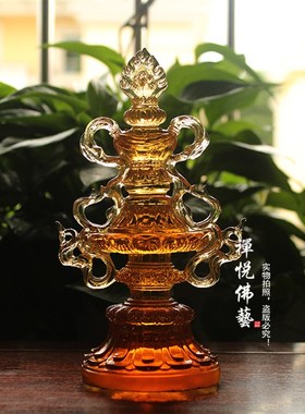极速禅悦佛艺古法琉璃八吉祥家用摆件H法器供具吉祥八宝八瑞相大